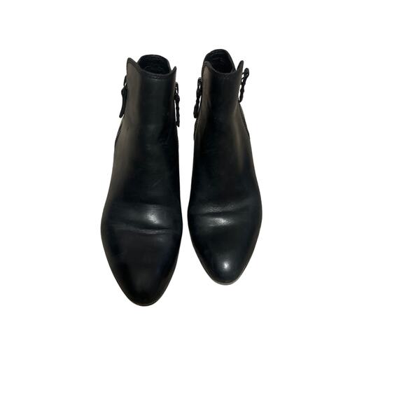 Frye Judith Double Zip Bootie Ankle Boot Heel Black Leather 7M - Picture 3 of 6